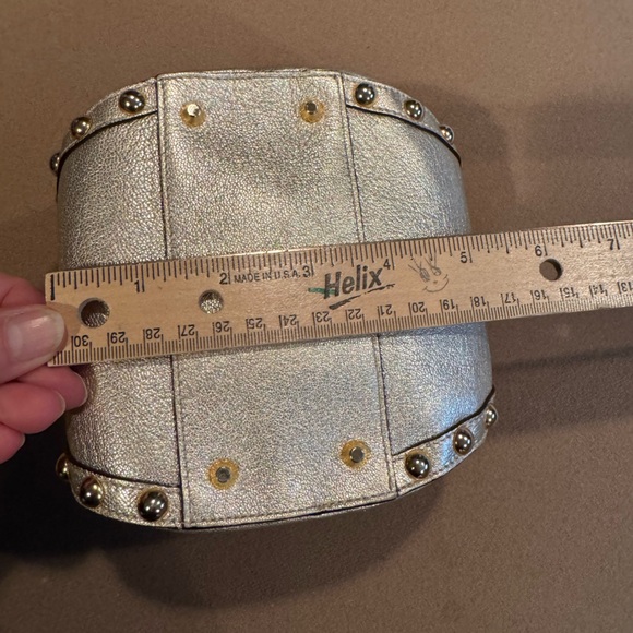 Versace "Authentic" Gold Bucket Evening Bag - Picture 14 of 15